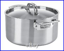 Viking Culinary Professional 5-Ply Stainless Steel Stock Pot with Lid, 6 Quart