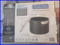 Viking Hard Anodized Nonstick 8 Qt Stock Pot with Lid Black new check pictures