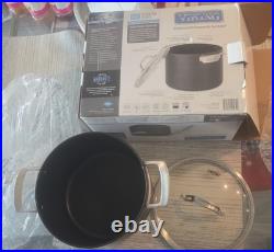 Viking Hard Anodized Nonstick 8 Qt Stock Pot with Lid Black new check pictures