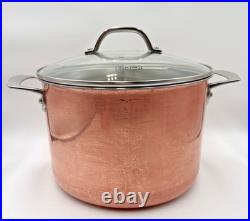 Viking Pro-Grade 8 Qt 3-Ply Copper Clad Stock Pot Stainless Interior + Glass Lid