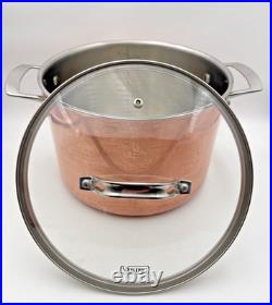 Viking Pro-Grade 8 Qt 3-Ply Copper Clad Stock Pot Stainless Interior + Glass Lid