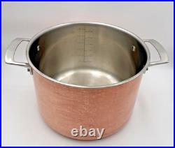 Viking Pro-Grade 8 Qt 3-Ply Copper Clad Stock Pot Stainless Interior + Glass Lid