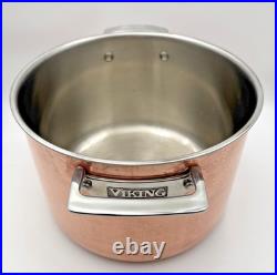 Viking Pro-Grade 8 Qt 3-Ply Copper Clad Stock Pot Stainless Interior + Glass Lid