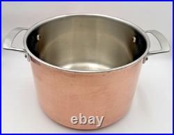 Viking Pro-Grade 8 Qt 3-Ply Copper Clad Stock Pot Stainless Interior + Glass Lid