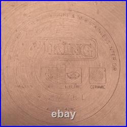Viking Pro-Grade 8 Qt 3-Ply Copper Clad Stock Pot Stainless Interior + Glass Lid