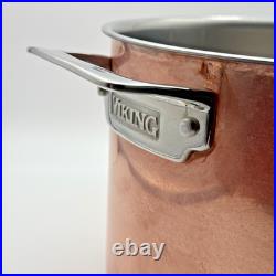 Viking Pro-Grade 8 Qt 3-Ply Copper Clad Stock Pot Stainless Interior + Glass Lid