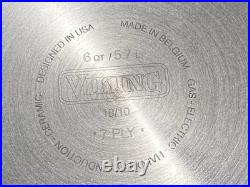 Viking Professional 6? QT/5.7L 18/10 Stainless Steel, 7-Ply, Casserole Withlid