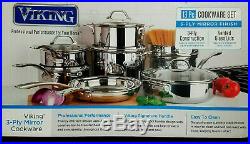 Viking Stainless Steel with Cookware Set Pots and Pans Set 13Pcs