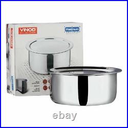 Vinod Platinum Triply Stainless Steel Tope Patila 7.5 Ltr 28 cm With Lid PTO28