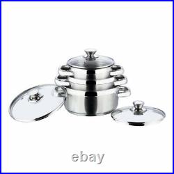 Vinod Stainless Steel Bremen Saucepot with Glass Lid 3 Pieces