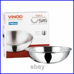 Vinod Stainless Steel Tasla/Kadai 30 cm 4.5 Liter Without Handle Cooking Pot