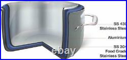 Vinod Stainless Steel Tasla/Wok/Kadai 26 cm 3.2 Liter Induction Compatible