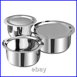 Vinod Stainless Steel Tope Set with Lid, Cookware, stockpots, Set of 3