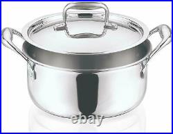 Vinod Triply Stainless Steel Sauce Pot/Biryani/Stock Pan With Lid Induction Base
