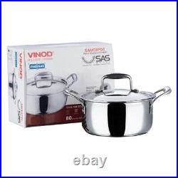 Vinod Triply Stainless Steel Saucepot/Biryani Pot 3 Liter 20 cm With Lid