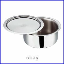 Vinod Triply Stainless Steel Tope Patila/Milk/Stock Pot 4.7 Ltr 22cm With Lid