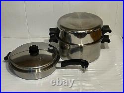 Vintage 11 SALADMASTER Skillet Lid 6 Qt Dutch Oven Dome 18/8 Tri Clad Stainless