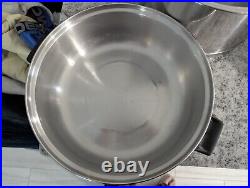 Vintage 3 Lifetime T304 Stainless Steel Pans Pots + Lids 6 Pcs 6 3 & 2 Qt 1 Dome