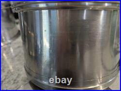Vintage 3 Lifetime T304 Stainless Steel Pans Pots + Lids 6 Pcs 6 3 & 2 Qt 1 Dome
