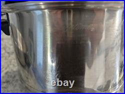 Vintage 3 Lifetime T304 Stainless Steel Pans Pots + Lids 6 Pcs 6 3 & 2 Qt 1 Dome