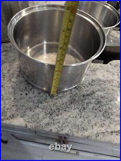 Vintage 3 Lifetime T304 Stainless Steel Pans Pots + Lids 6 Pcs 6 3 & 2 Qt 1 Dome