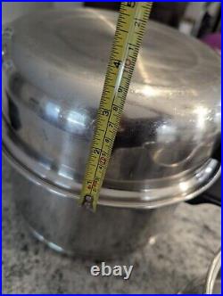 Vintage 3 Lifetime T304 Stainless Steel Pans Pots + Lids 6 Pcs 6 3 & 2 Qt 1 Dome
