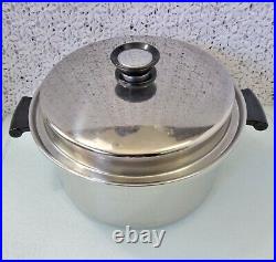 Vintage 3pc Amway Queen 5 qt. Stock Pot with 2 Lids 3-PLY 18/8 Stainless Steel USA