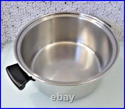 Vintage 3pc Amway Queen 5 qt. Stock Pot with 2 Lids 3-PLY 18/8 Stainless Steel USA