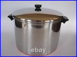 Vintage 82 Revere Ware 16 QT Covered Super Pot Rome NY Copper Bottom