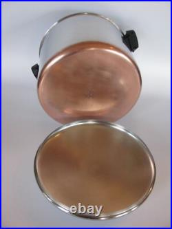 Vintage 82 Revere Ware 16 QT Covered Super Pot Rome NY Copper Bottom