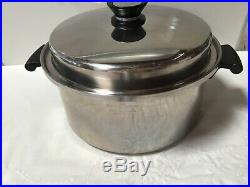 Vintage AMWAY QUEEN LARGE 5 Quart STOCK POT with LID Multi-ply 18/8 Stainless USA