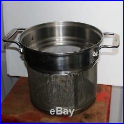Vintage All Clad large Quart Stock Pot Steam Basket Pasta