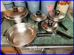 Vintage Amway Queen Stainless Steel Cookware 9 Piece Set Multi Ply Stockpot USA