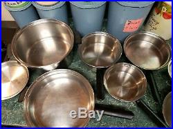 Vintage Amway Queen Stainless Steel Cookware 9 Piece Set Multi Ply Stockpot USA