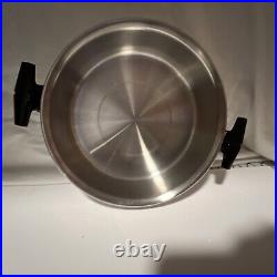 Vintage Ashcraft 5 QT Stainless Steel 3 PLY Dutch Oven With Dome Lid READ