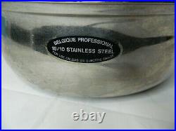 Vintage Belgique 6 Qt Stainless Steel Stock Pot & Lid Made in Belgium