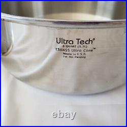 Vintage Carico Ultra Tech 6Qt Stockpot with High Dome Lid T304SS Ultra Core EUC