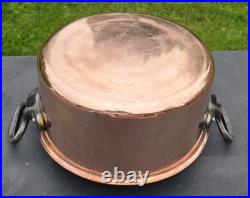Vintage Copper Stock Pot With Lid 8.75in Diameter 4.5in Tall 6lbs