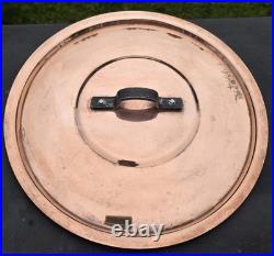 Vintage Copper Stock Pot With Lid 8.75in Diameter 4.5in Tall 6lbs