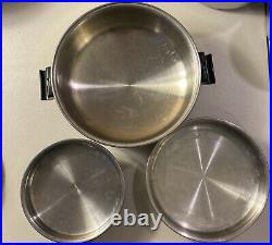 Vintage FLAVOR SEAL Stainless Steel Cookware STOCK POT, SAUTE/SAUCE PANS LOT