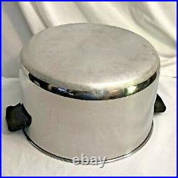 Vintage Farberware 8 QT Stock Pot Aluminum Clad Stainless Steel NO LID USA Clean