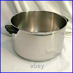 Vintage Farberware 8 QT Stock Pot Aluminum Clad Stainless Steel NO LID USA Clean