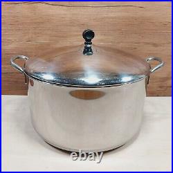 Vintage Farberware Aluminum Clad Stainless Steel 12 & 8 Qt Stock Pot Set USA