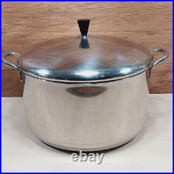 Vintage Farberware Aluminum Clad Stainless Steel 12 Qt & 8 Qt Stock Pot Set USA
