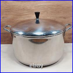 Vintage Farberware Aluminum Clad Stainless Steel 12 Qt & 8 Qt Stock Pot Set USA