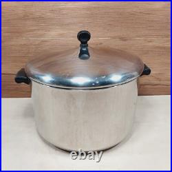 Vintage Farberware Aluminum Clad Stainless Steel 12 Qt & 8 Qt Stock Pot Set USA