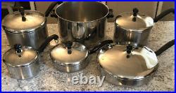 Vintage Farberware Pot 11-piece Set Aluminum Clad Stainless Steel