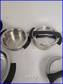 Vintage Fissler 18-10 Stainless Steel Cookware Pans Stock Pot Dutch Ovens 9 pcs