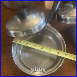 Vintage LUSTRE CRAFT 3 Ply Multi Core 18-8 Stainless Steel Cookware. 13 Pc Set