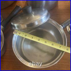 Vintage LUSTRE CRAFT 3 Ply Multi Core 18-8 Stainless Steel Cookware. 13 Pc Set